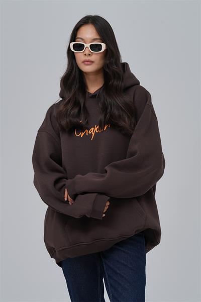 Chaplin Oversize Sweatshirt Kadın Kahverengi