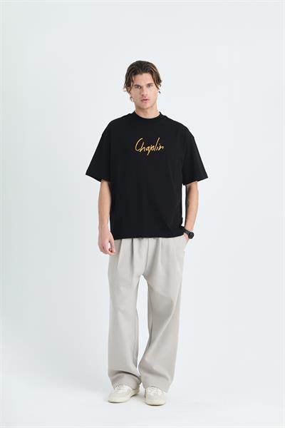 Chaplin Oversize Tişört Erkek Siyah