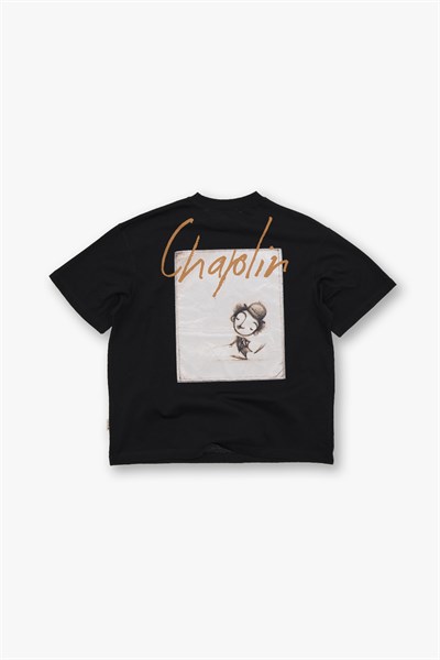 Chaplin Oversize Tişört Erkek Siyah