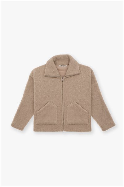 Classic Haven Oversize Welsoft Ceket Kadın Bej