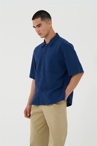 Core Regular Fit Erkek Gömlek İndigo