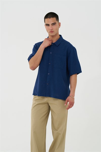 Core Regular Fit Erkek Gömlek İndigo