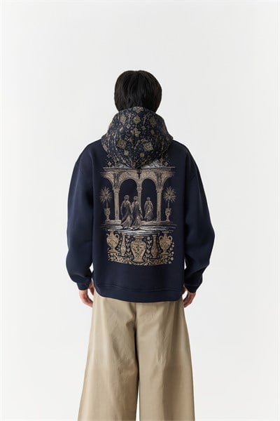 Courtyard Tales Oversize Erkek Sweatshirt Lacivert