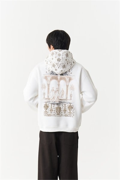 Courtyard Tales Oversize Erkek Sweatshirt Ekru
