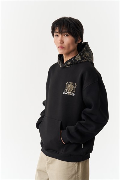 Courtyard Tales Oversize Erkek Sweatshirt Siyah