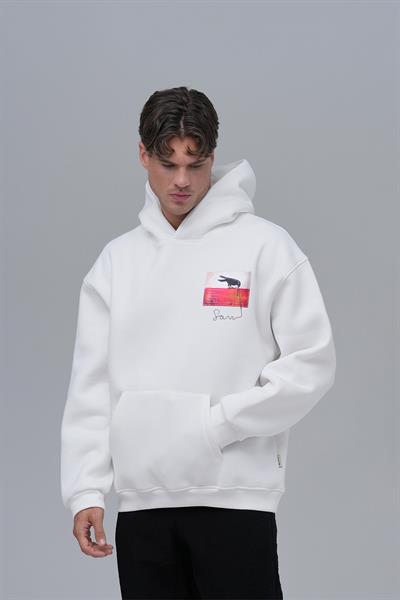 Crow of Transformation Oversize Sweatshirt Erkek Ekru