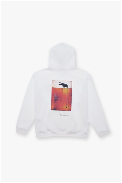 Crow of Transformation Oversize Sweatshirt Erkek Ekru