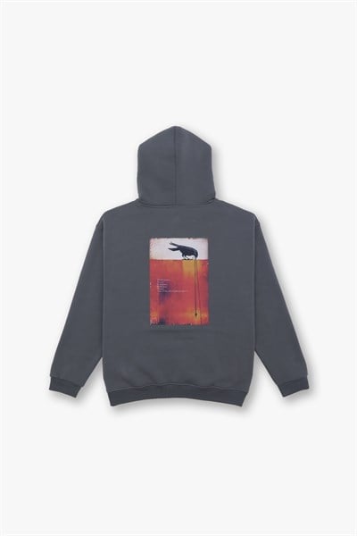 Crow of Transformation Oversize Sweatshirt Erkek Füme