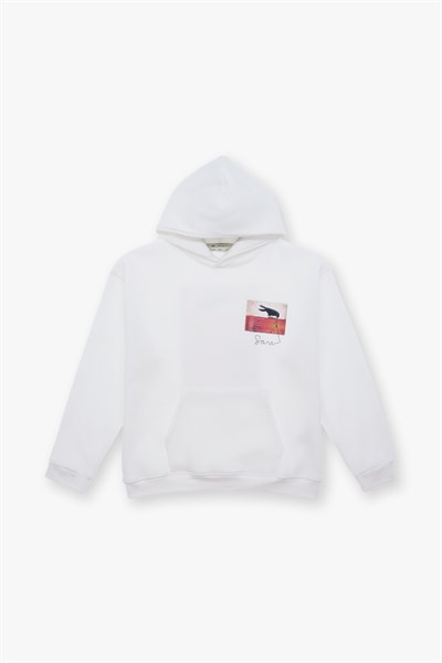 Crow of Transformation Oversize Sweatshirt Erkek Ekru