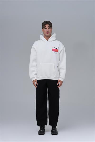 Crow of Transformation Oversize Sweatshirt Erkek Ekru