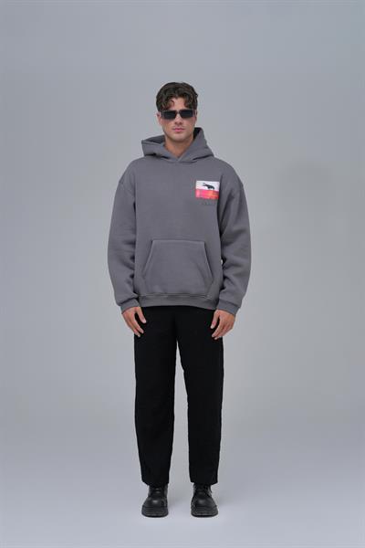 Crow of Transformation Oversize Sweatshirt Erkek Füme