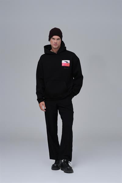 Crow of Transformation Oversize Sweatshirt Erkek Siyah