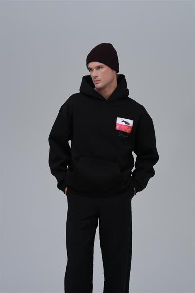 Crow of Transformation Oversize Sweatshirt Erkek Siyah