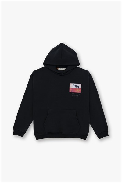 Crow of Transformation Oversize Sweatshirt Kadın Siyah