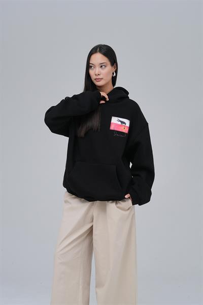 Crow of Transformation Oversize Sweatshirt Kadın Siyah