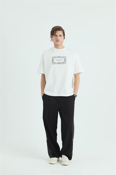 Culture Shift Oversize Tişört Erkek Ekru