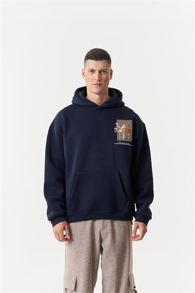 Desert Echo Oversize Erkek Sweatshirt Lacivert