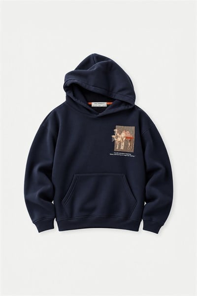 Desert Echo Oversize Erkek Sweatshirt Lacivert