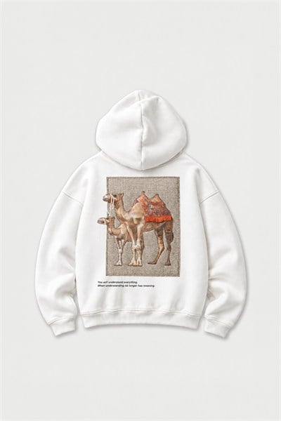 Desert Echo Oversize Erkek Sweatshirt Ekru