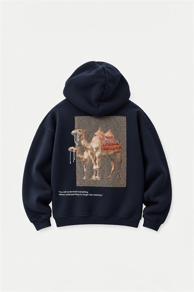 Desert Echo Oversize Erkek Sweatshirt Lacivert