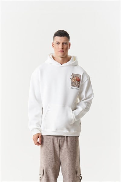 Desert Echo Oversize Erkek Sweatshirt Ekru