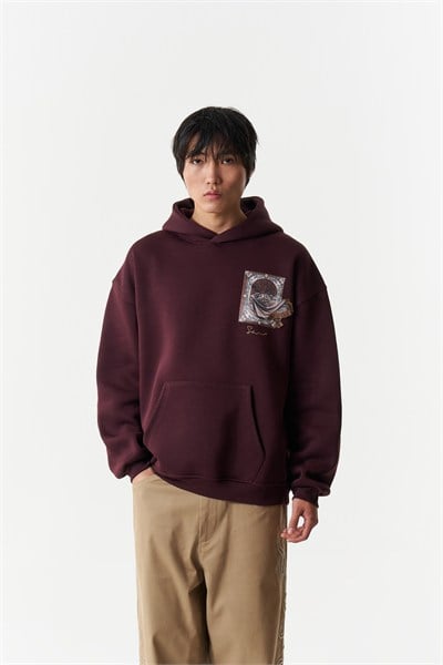 Desert Veil Oversize Erkek Sweatshirt Mürdüm