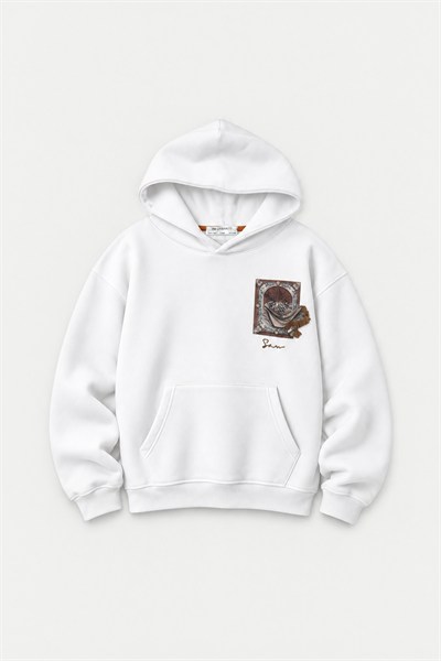 Desert Veil Oversize Erkek Sweatshirt Ekru