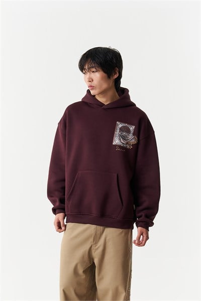 Desert Veil Oversize Erkek Sweatshirt Mürdüm