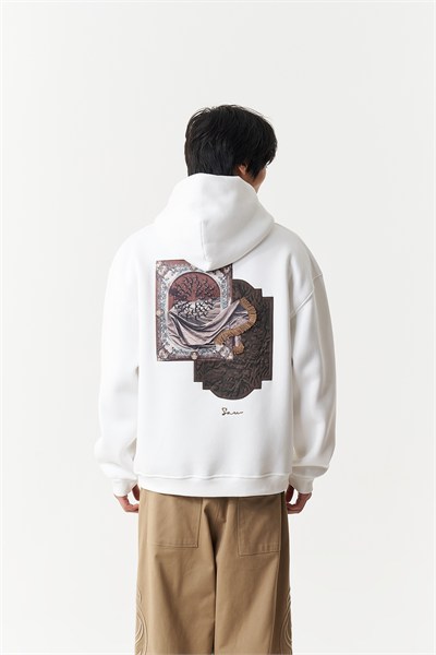 Desert Veil Oversize Erkek Sweatshirt Ekru