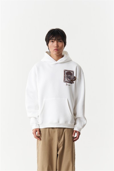 Desert Veil Oversize Erkek Sweatshirt Ekru