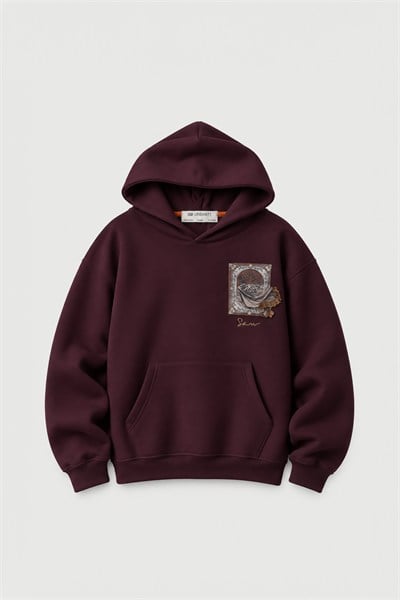 Desert Veil Oversize Erkek Sweatshirt Mürdüm