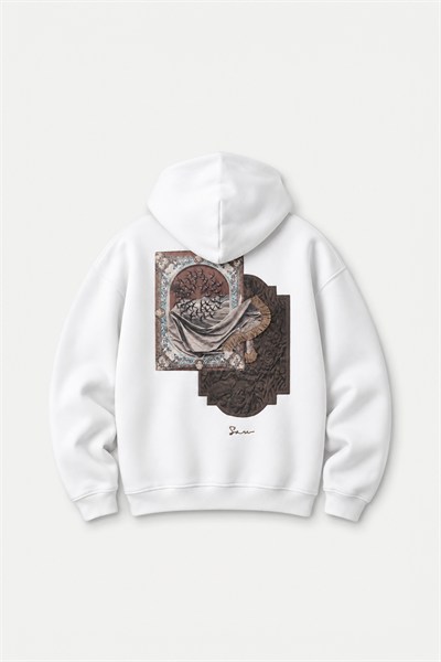 Desert Veil Oversize Erkek Sweatshirt Ekru