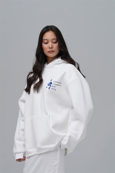 Design Story Fading Echoes Oversize Sweatshirt Kadın Ekru