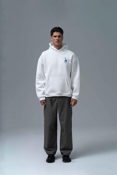 Design Story Fading Echoes Oversize Sweatshirt Erkek Ekru