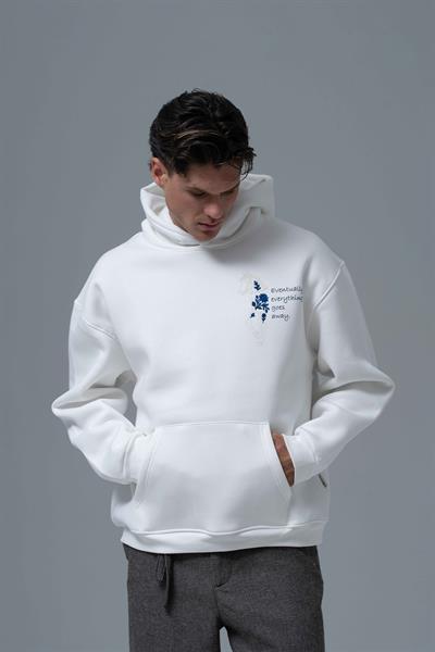Design Story Fading Echoes Oversize Sweatshirt Erkek Ekru