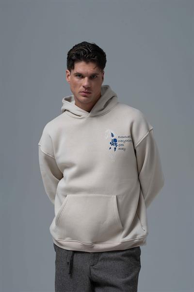 Design Story Fading Echoes Oversize Sweatshirt Erkek Stone
