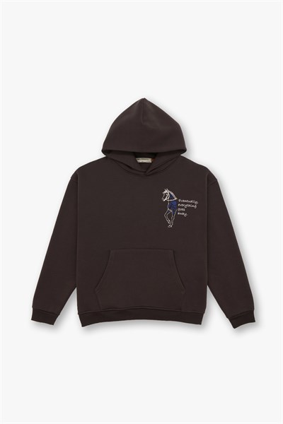 Design Story Fading Echoes Oversize Sweatshirt Kadın Kahverengi