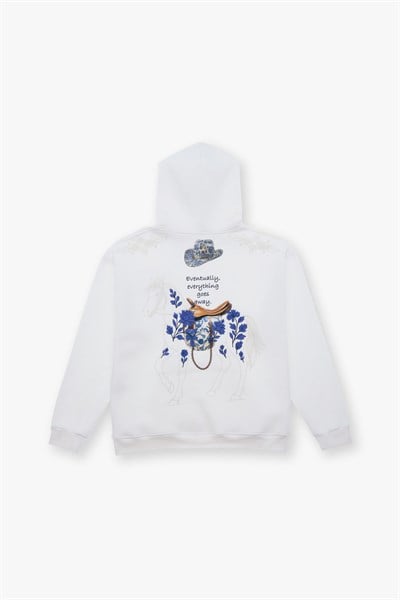 Design Story Fading Echoes Oversize Sweatshirt Erkek Ekru