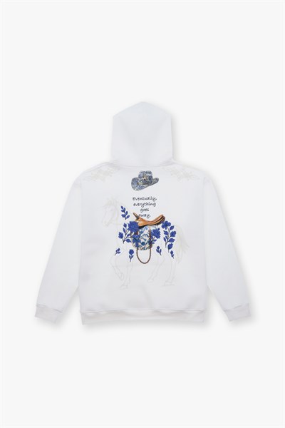 Design Story Fading Echoes Oversize Sweatshirt Kadın Ekru