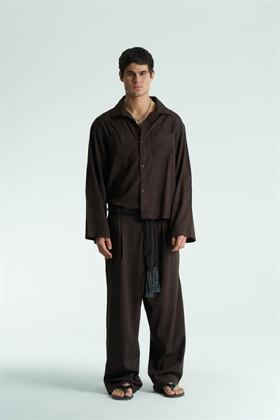 Lume Relaxed Fit Erkek Pantolon Kahverengi