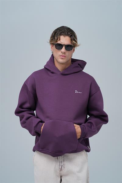 Echoes of Roots Oversize Sweatshirt Erkek Mor
