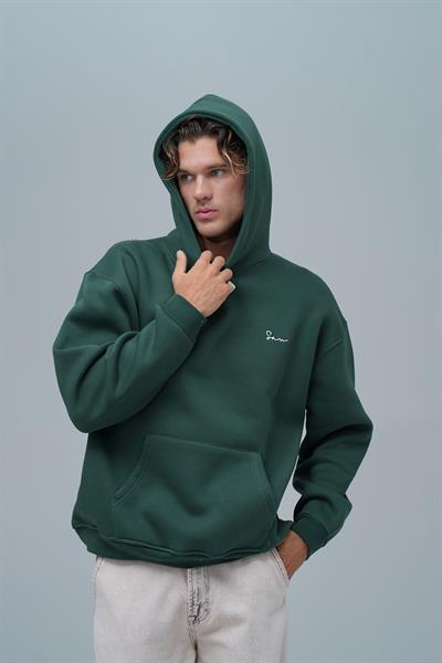 Echoes of Roots Oversize Sweatshirt Erkek Yeşil
