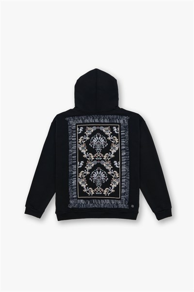 Echoes of Roots Oversize Sweatshirt Erkek Siyah