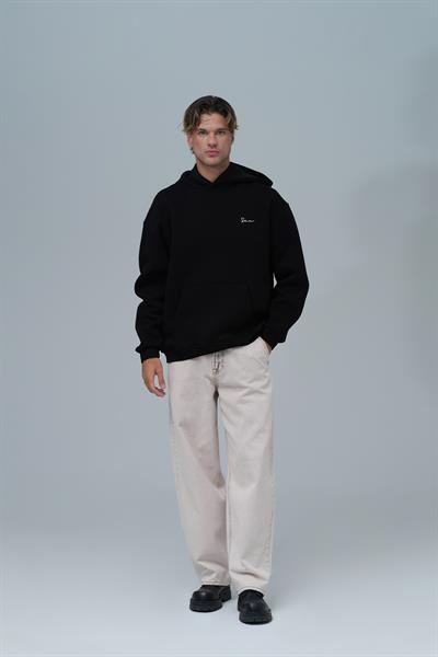 Echoes of Roots Oversize Sweatshirt Erkek Siyah