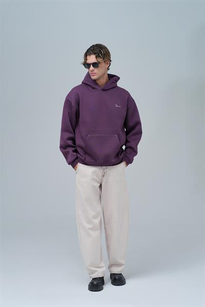 Echoes of Roots Oversize Sweatshirt Erkek Mor