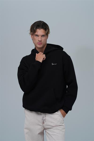Echoes of Roots Oversize Sweatshirt Erkek Siyah