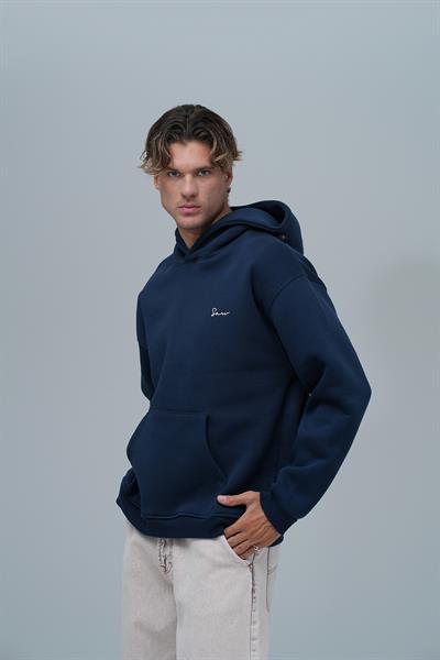 Echoes of Roots Oversize Sweatshirt Erkek İndigo