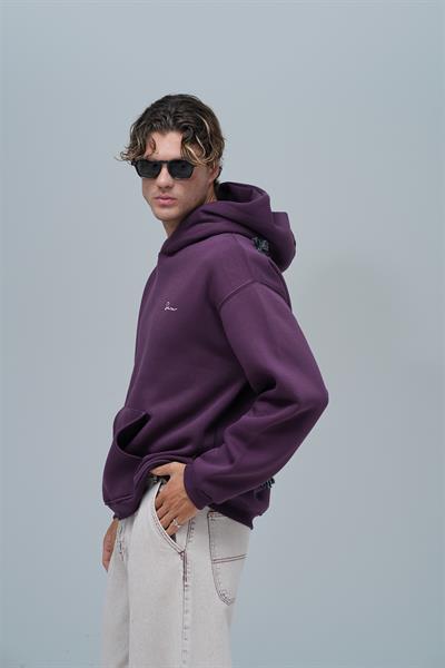Echoes of Roots Oversize Sweatshirt Erkek Mor