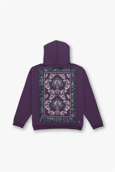 Echoes of Roots Oversize Sweatshirt Erkek Mor