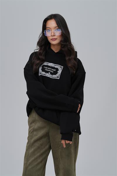 Endless Metamorphosis Oversize Sweatshirt Kadın Siyah